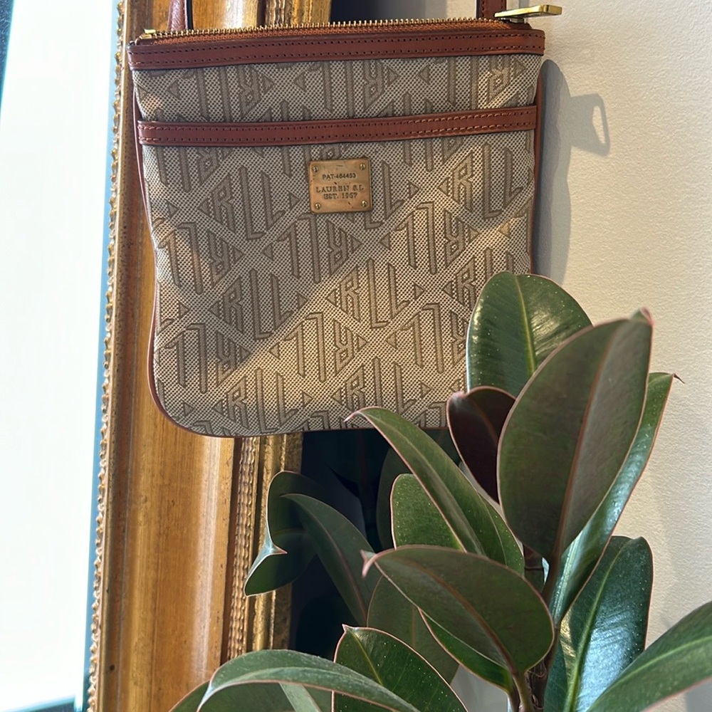 Lauren Ralph Lauren Beige and Brown Crossbody Bag